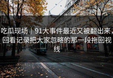 吃瓜现场｜91大事件最近又被翻出来，回看记录把大家忽略的那一段拖回视线