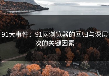 91大事件：91网浏览器的回归与深层次的关键因素