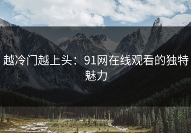越冷门越上头：91网在线观看的独特魅力