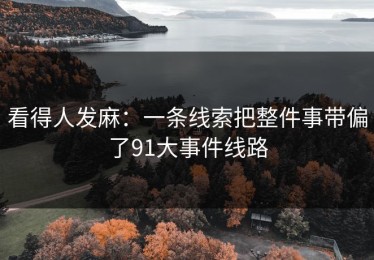 看得人发麻：一条线索把整件事带偏了91大事件线路