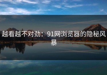 越看越不对劲：91网浏览器的隐秘风暴
