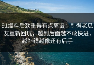 91爆料后劲重得有点离谱：引得老瓜友重新回坑，越到后面越不敢快进，越补线越像还有后手
