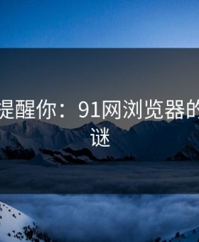 别说没提醒你：91网浏览器的隐藏之谜