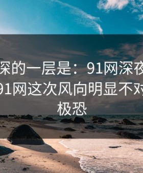 藏得最深的一层是：91网深夜更新的谜团，91网这次风向明显不对，细思极恐