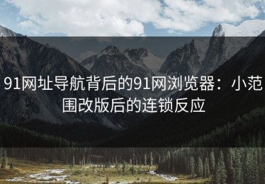 91网址导航背后的91网浏览器：小范围改版后的连锁反应
