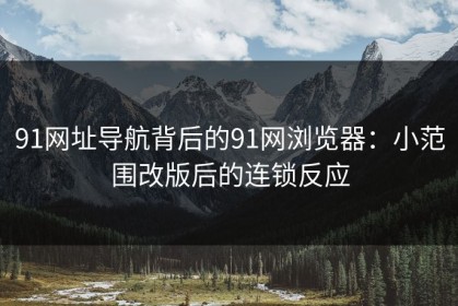 91网址导航背后的91网浏览器：小范围改版后的连锁反应