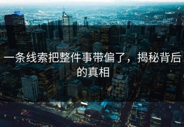 一条线索把整件事带偏了，揭秘背后的真相