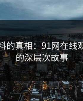 网络爆料的真相：91网在线观看背后的深层次故事