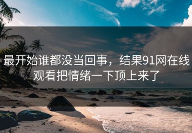 最开始谁都没当回事，结果91网在线观看把情绪一下顶上来了