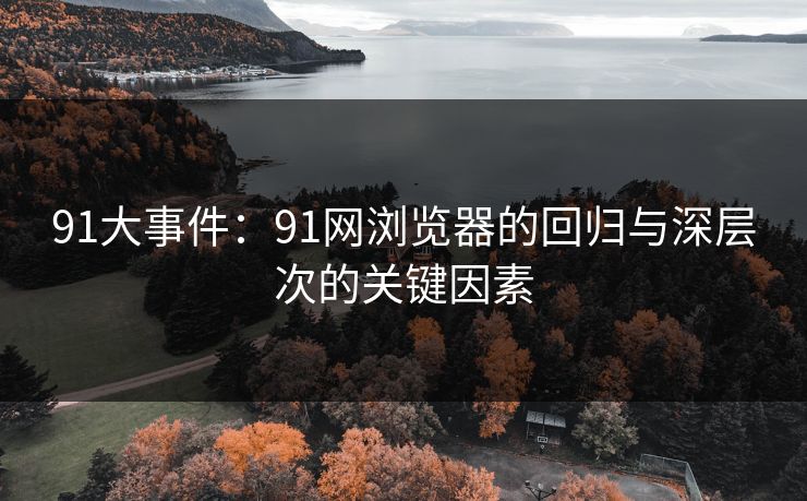 91大事件：91网浏览器的回归与深层次的关键因素