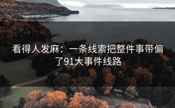 看得人发麻：一条线索把整件事带偏了91大事件线路