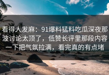 看得人发麻：91爆料猛料吃瓜深夜那波讨论太顶了，低赞长评里那段内容一下把气氛拉满，看完真的有点堵