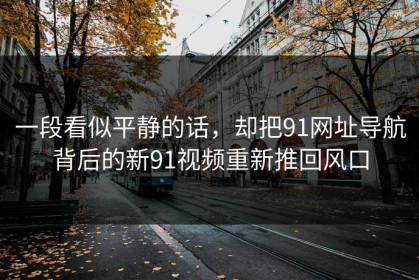 一段看似平静的话，却把91网址导航背后的新91视频重新推回风口