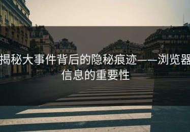揭秘大事件背后的隐秘痕迹——浏览器信息的重要性